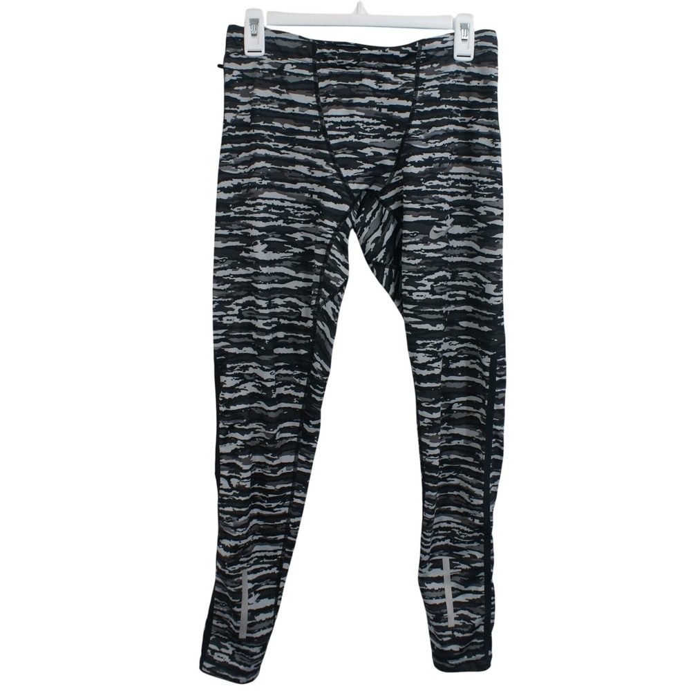 Nike Mens Dri-FIT Running Tights Grey Black Tiger Camo  839984-021 L